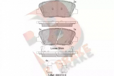 R BRAKE rb2102 -  Комплект тормозных колодок, дисковый тормоз